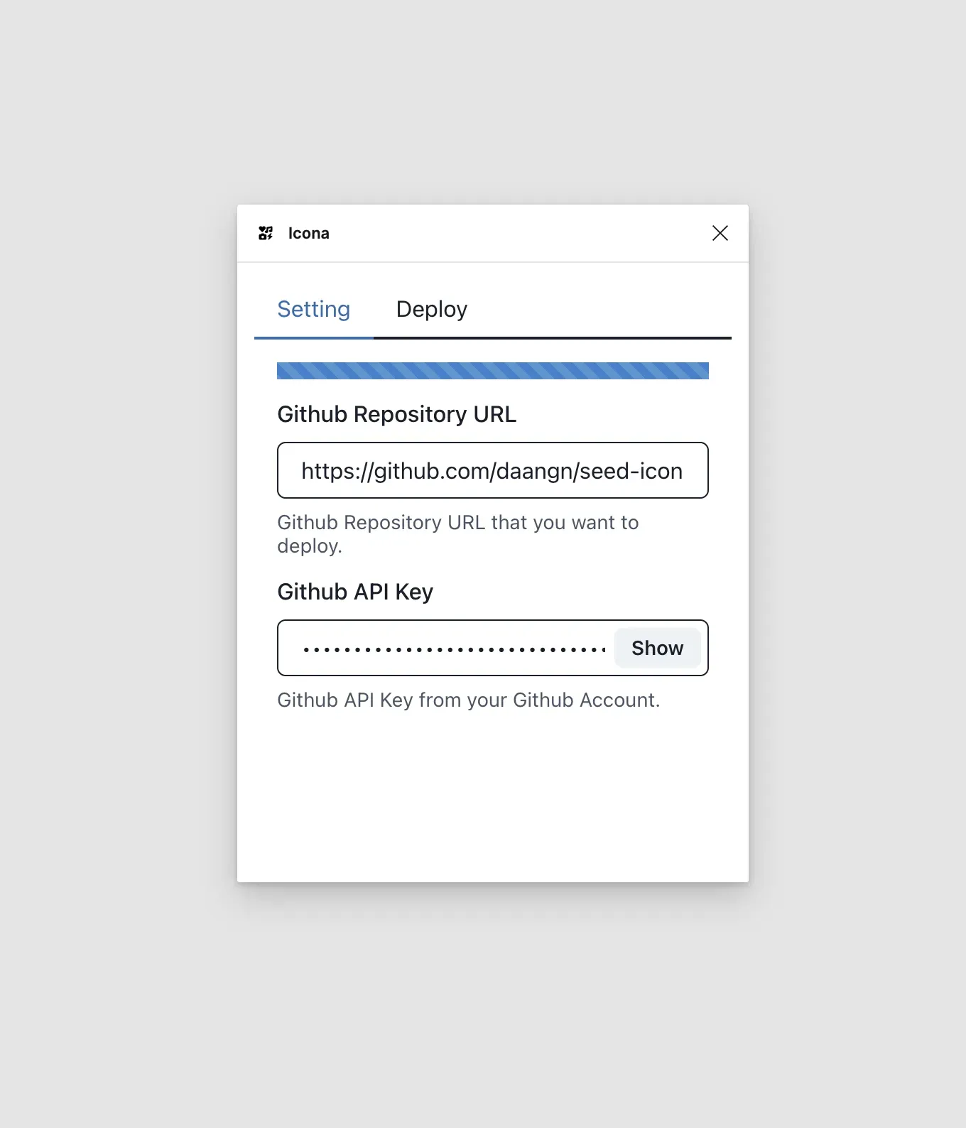 Setting Tab UI