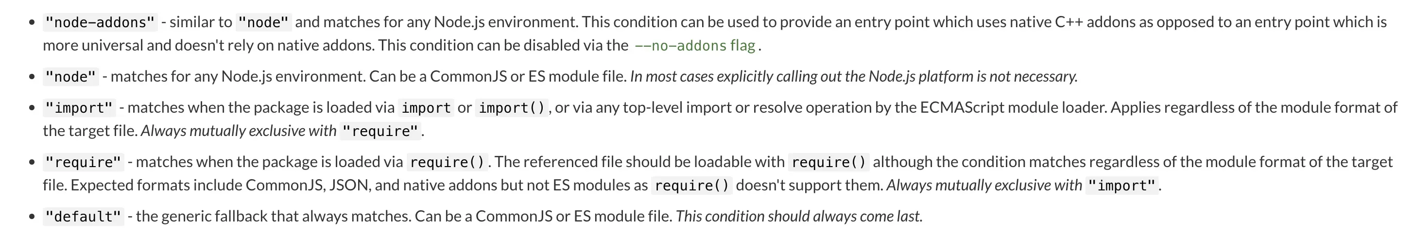 conditional exports